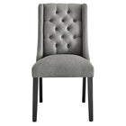 Modway Baronet Button Tufted Fabric Dining Chair - Light Grey-Assembly Required