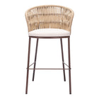 Zuo Freycinet Barstool - Natural - Set of 2-Removable and washable cushion cover