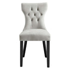 Modway Silhouette Performance Velvet Dining Chairs - Light Grey - 2 Pack-8