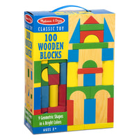 Melissa & DougMD – Ensemble de blocs de construction en bois, 100 pièces-Groupe d’âge et niveau : Enfants de 3 ans et plus, de la prématernelle à la première année