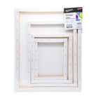 Mont Marte Discovery Stretched Canvases - Assorted Sizes - White - 4 Pack-Each canvas features 280gsm cotton duck that comes triple primed, so you can start painting straight away