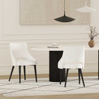 Manhattan Comfort - Lot de 2 chaises de salle à manger modernes Tremont 55 cm, revêtement similicuir blanc-Structure et pieds en acier noir entièrement soudés pour l’élégance et la durabilité