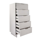 Manhattan Comfort Granville Modern Tall Narrow and Standard Dresser Set - White-17.72" L x 37.8" W x 48.98" H