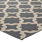 Modway Cerelia Moroccan Trellis Indoor/Outdoor Area Rug - 9 ft W x 12 ft L - Grey/Beige-High Density / Machine-Woven