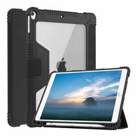 Bulk Packaging Rugged Folio Case with Pencil Holder iPad 10.2" 2021/2020/2019 - Black-Strong magnetic connection to create a stable viewing stand for your tablet. Two angles are provided for satisfying your viewing and typing needs. Avoid any joint pain, and free your hands for other entertainments