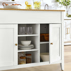 Modway Garland Kitchen Island - Oak White-Adjustable Shelves