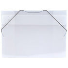 JAM Paper - Portefeuille en plastique avec fermeture élastique grand - 11 x 15 x 1/2 - Grille transparente-Portefeuille en plastique à grille transparente avec fermeture élastique
