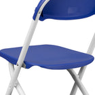 Flash Furniture – Chaise pliante en plastique bleu pour enfants, tubulure en blanc fini poudré, 10/bte (YKIDBK)-Capacité de 220 lb