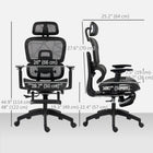 HOMCOM - Chaise de bureau ergonomique en maille à haut dossier - noir-Panneaux en maille respirants qui vous gardent au frais
