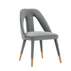 Manhattan Comfort Neda 20.87" Modern Velvet Upholstered Dining Chair - Grey - Set of 2-10