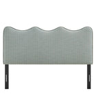 Modway Athena Striped Fabric Upholstered Full Size Headboard - Spa Blue Stripe-7