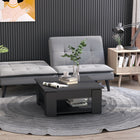 HOMCOM 2 Tier Modern Coffee Table with Shelf - Black-Two tiers provide additional storage and display