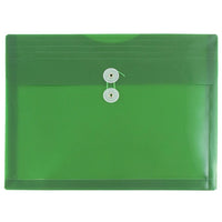 JAM Paper Enveloppes en plastique fini métallique avec fermeture à bouton et ficelle, 9 3/4 x 13 po, vertes, paq./12-Vertes