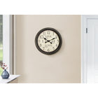 Monarch Specialties - Horloge - 16 po Rond - Horloge Murale - Brun Antique - Transitionnel-Les chiffres imprimés sont faciles à lire et l'affichage de l'image attire l'attention grâce aux aiguilles en métal noir placées sous une surface en verre transparent
