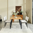 Homy Casa - Chaise de salle à manger moderne rembourrée - Tissu Beige Ivoire avec pieds en métal noir - Paquet de 4-Assise Confortable : Siège et dossier rembourrés assurant un confort optimal pendant les repas.