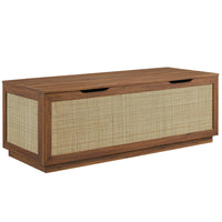 Modway Soma 47" Rattan Storage Bench - Walnut-Faux Rattan