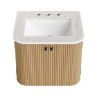 Modway - Zia Support mural de 24" Meuble de salle de bain avec lavabo en marbre - Naturel-Matchs non inclus