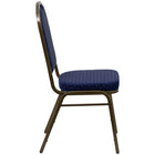 Flash Furniture HERCULES Series Crown Back Stacking Banquet Chair with Gold Vein Frame - Navy Blue Dot Patterned Fabric-Upholstered Back and Seat