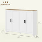 HOMCOM Modern 47.2" L Buffet Cabinet with Storage - White-Versatile use as sideboard or living room cabinet