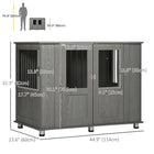 PawHut 32" H Dog Kennel End Table - Grey-Colour: Grey 