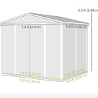 Outsunny Outdoor Storage Shed Garden Shed with Lock - 8' x 7' - Light Grey-2 sliding doors for easy access, lockable for security (3 keys included) 