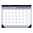 Blueline 2026 Monthly Desk Pad Calendar - 21-1/4" x 16" - Bilingual-12-Month: January 2026 to December 2026