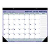 Blueline 2026 Monthly Desk Pad Calendar - 21-1/4" x 16" - Bilingual-12-Month: January 2026 to December 2026