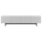 Hudson&Canal Whitman TV Stand for TV's up to 85" - White-A transitional design accommodates TVs up to 85" for your entertaining space