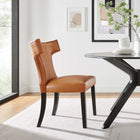 Modway Curve Vegan Leather Dining Chair - Tan-Dense Foam Padding