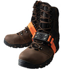 Impacto - Crampons Midcleat SC Versatile Design en acier, petits crampons à glace - Taille unique - Noir avec sangles orange - 1 paire-Le taquet peut être retourné vers le haut de la botte pour éviter de glisser ou de marquer les sols