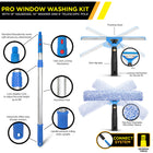 Gritt Commercial Pro Window Washing Cleaning Kit - 14" Squeegee - 14" Washer - 6' Telescopic Pole - 3 Pack-Absorbent microfiber sleeve is easily machine-washable