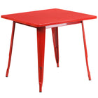 Flash Furniture – Table carrée en métal de 31,5 po pour intérieur/extérieur, rouge (ET-CT002-1-RED-GG)-Table de café en métal