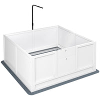 PawHut Whelping Box for Dogs with Retractable Light Stand & Pad - 41" L x 39" W-Keep puppies safe from potential squeezing hazards with the pig rail