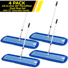 Gritt Commercial All-In-One 48” Microfiber Dust Mop Set with 72" Telescopic Handle - 4 Pack-Frame crafted from rust-resistant, black powder-coated metal wire