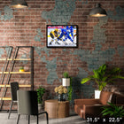 Auston Matthews vs Crosby Toronto Maple Leafs and Pittsburgh Penguins - Framed Canvas - 31" x 22"-Officially licensed by the NHL and NHLPA