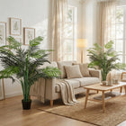 Outsunny 4' Artificial Tropical Palm Tree with Lifelike Leaves - Green - 2 Pack-Suitable for home and office, spices up any space with its natural accent 