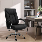 Vinsetto - Chaise de bureau en lin avec accoudoirs - noir-Hauteur de siège réglable pour s’adapter à votre bureau ou à vos habitudes d’assise