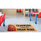 Ashley Productions The Original Fun Mat Mat Runner - 15.5" x 47" - Basketball Teamwork-Slip-Resistant and Durable: Heavy-duty rubber backing ensures safety and durability, perfect for high-traffic areas.