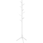Boutique Home Adjustable Free-Standing Coat Rack - 8 Hooks - 3 Height Options - White-Colour: White