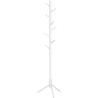 Boutique Home Adjustable Free-Standing Coat Rack - 8 Hooks - 3 Height Options - White-Colour: White