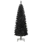 HOMCOM 7' Artificial Christmas Tree with Auto Open - Black-Artificial Christmas tree in a realistic tree style 
