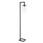 Hudson&Canal - Lampadaire Malva de 171 cm de haut avec abat-jour en verre - Bronze noirci/grainé-Design moderne et contemporain pour votre salon, bureau, chambre ou coin lecture