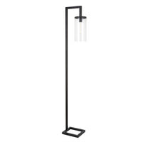 Hudson&Canal - Lampadaire Malva de 171 cm de haut avec abat-jour en verre - Bronze noirci/grainé-Design moderne et contemporain pour votre salon, bureau, chambre ou coin lecture