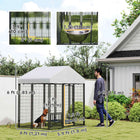 PawHut Outdoor Welded Wire Dog Kennel and Dog Run with Cover - 5.9' x 4' x 6' - Silver-Connect multiple kennels together without any additional parts or panels 
