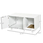 PawHut Cat Litter Box Enclosure End Table with Scratcher - White-Includes a removable cat scratcher for claw maintenance 