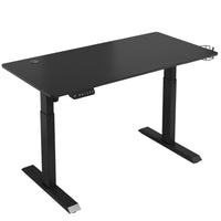 LjubLjana 53" Electric Height Adjustable Sit-Stand Desk - Black-Sturdy 4-Part Top Design - This space-efficient 53.5" x 23.6" table will easily fit into your office area while still providing ample space for a variety of monitor and laptop setups along with important work materials, supplies, and decor