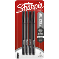 Sharpie Felt Tip Pens – 0.4mm – Black – 4 Pack-Colour-full, brilliant shades ignite thought-provoking messages