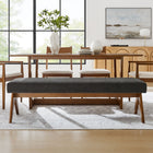 Modway Lyra 63" Fabric Upholstered Bench - Dark Grey-Non-Marking Feet
