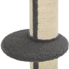 PawHut 36" Cat Tree with Sisal Mat Scratching Post and Cushion Bed - Grey-Colour: Grey 