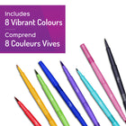 Paper Mate Flair Dual Felt Pens - Brush/Medium Tip - 0.7mm - Assorted Colours - Set of 8-Eight pens per pack
